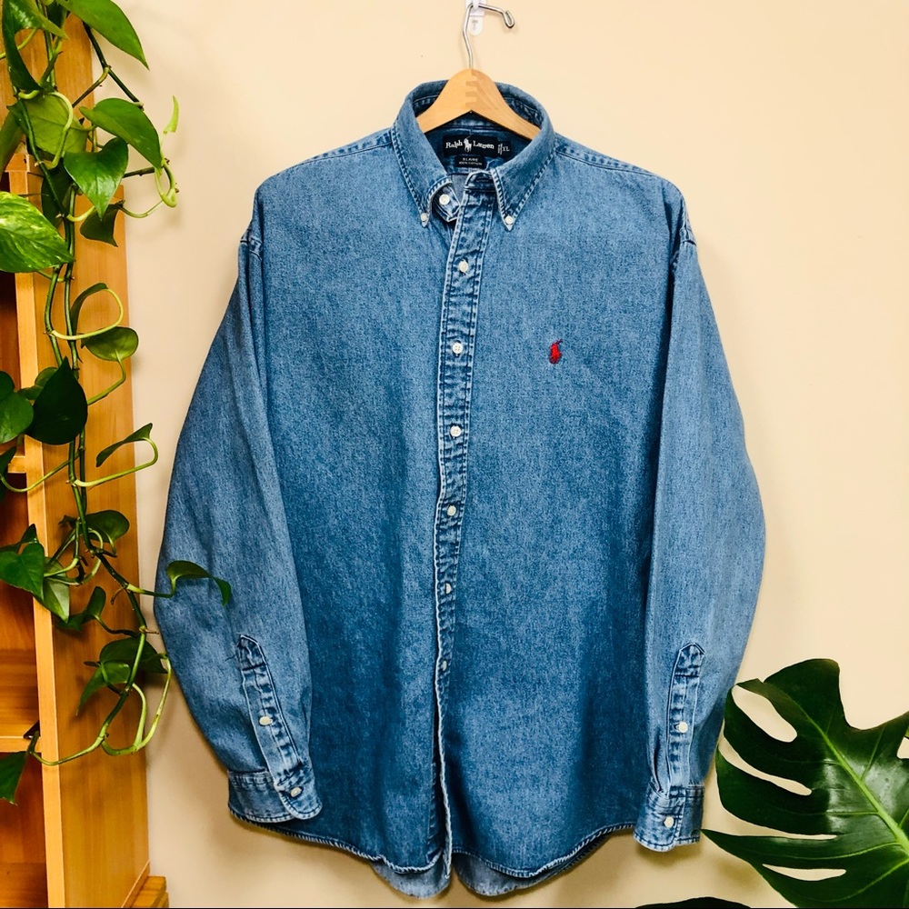 Vintage Ralph Lauren Denim Dress Shirt